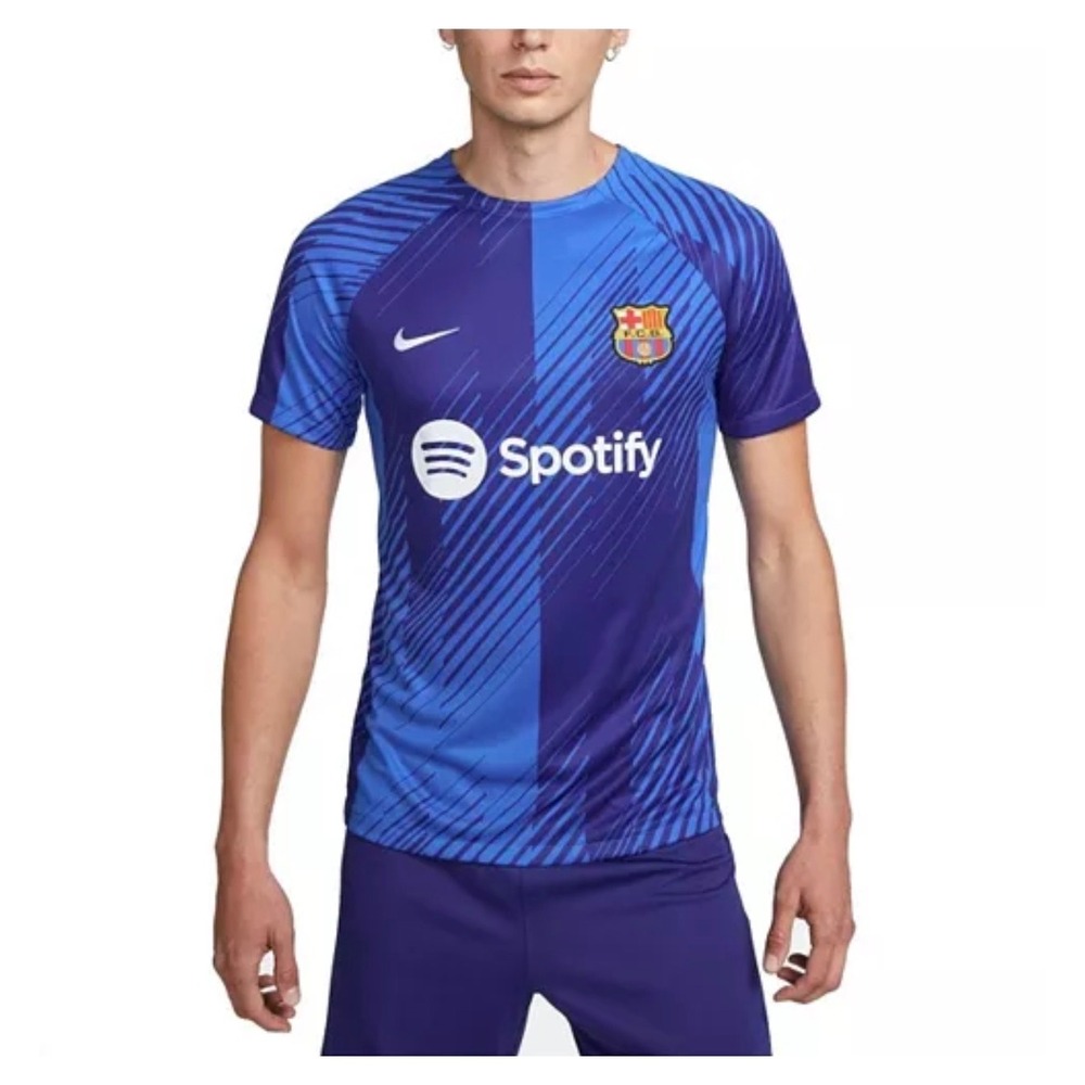 Nike FC Barcelona Pre-Match Training Jersey Mens Size L Soccer Futbol Blokecore